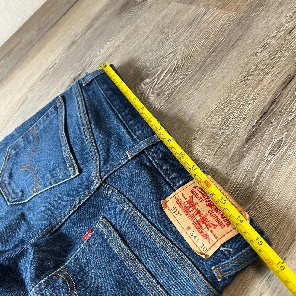 Levi's 517 Boot Cut Jeans Mens 34x30 Blue Dark Wash Denim 00517-2017